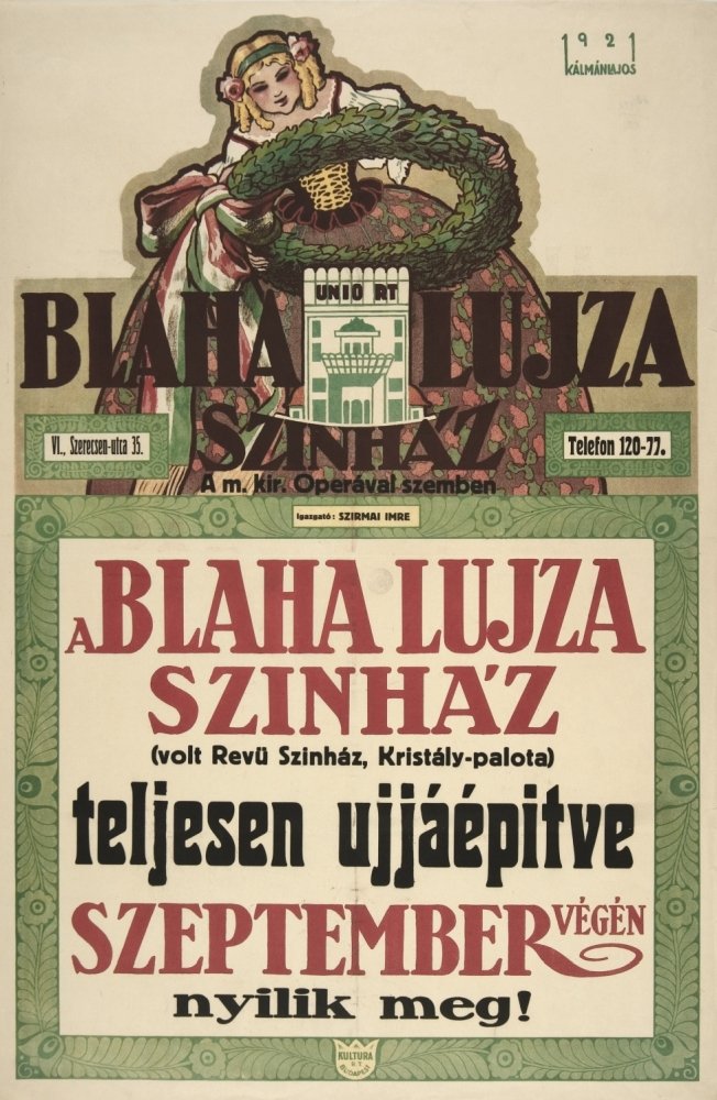 Blaha Lujza Színház újjáépítve nyílik meg (Budapesti Történeti Múzeum CC BY-NC-SA)