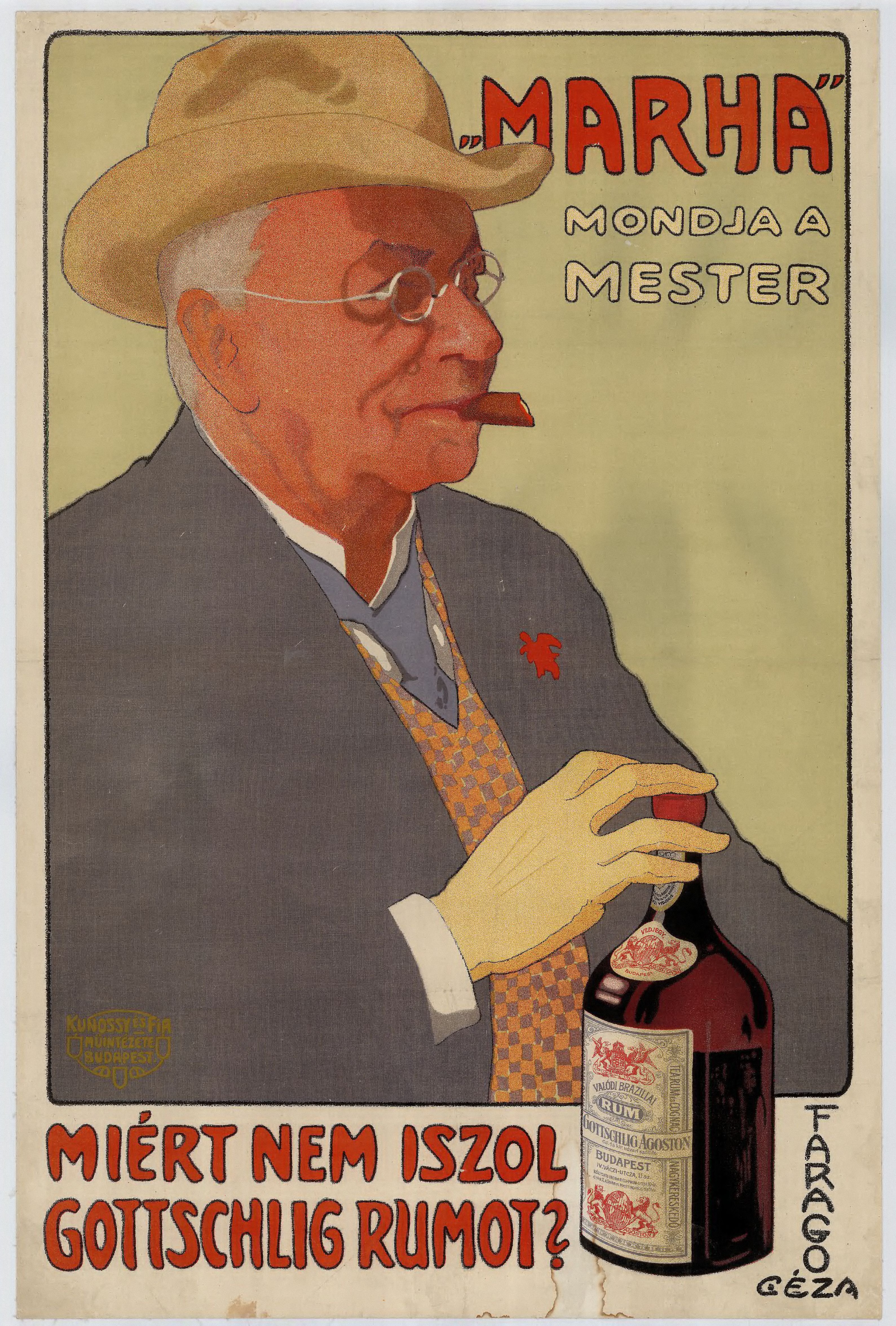 Marha mondja a mester miért nem iszol Gottschlig rumot? (Budapesti Történeti Múzeum CC BY-NC-SA)
