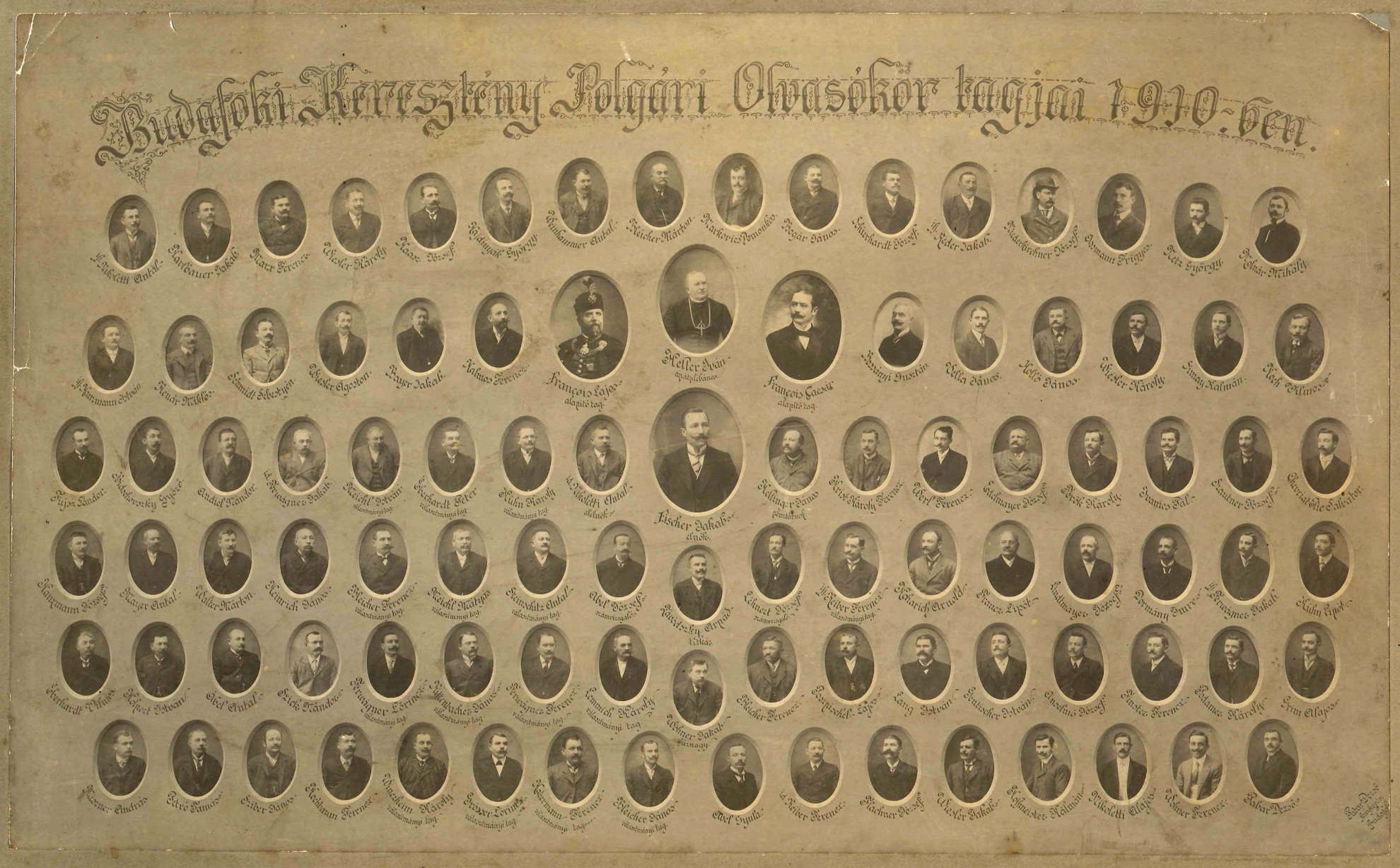 A Budafoki Keresztény Polgári Olvasókör tagjai 1910-ben (Prim Ibolya CC BY-NC-SA)