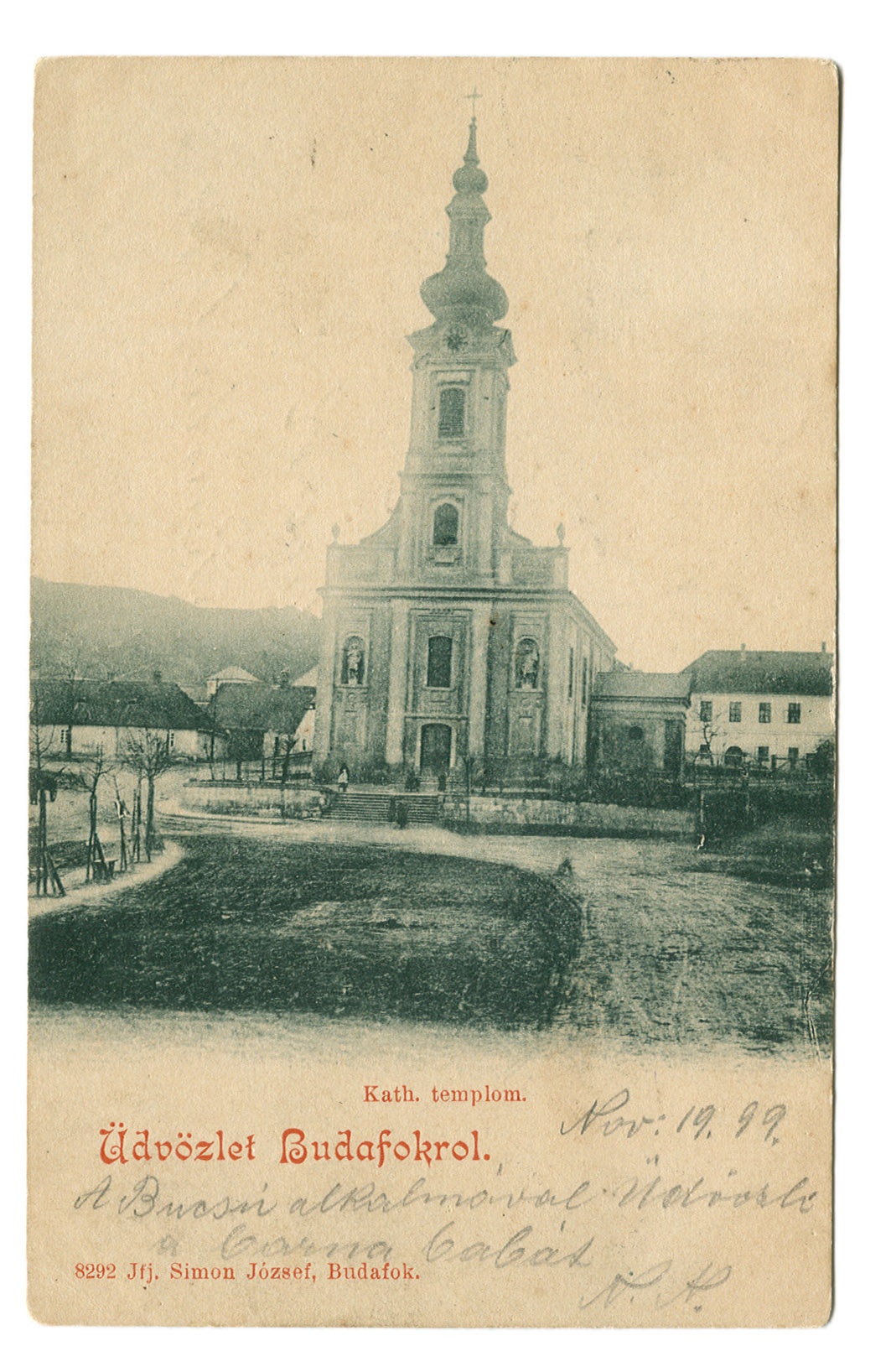 Szent Lipót templom képeslapon (Garbóci László CC BY-NC-SA)