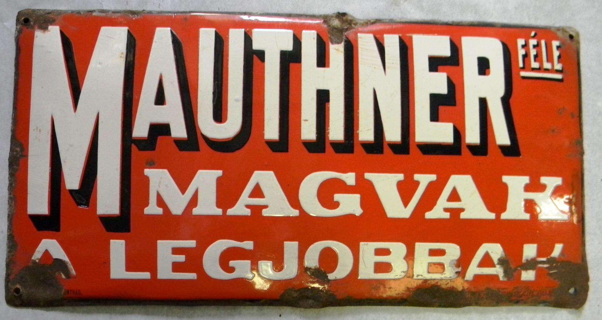 Mauthner mag szöveges reklámtábla (Magyar Kereskedelmi és Vendéglátóipari Múzeum CC BY-NC-SA)