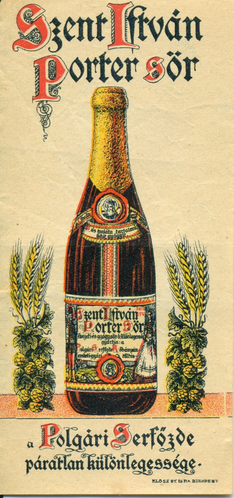Szent István Porter sör (Magyar Kereskedelmi és Vendéglátóipari Múzeum CC BY-NC-SA)