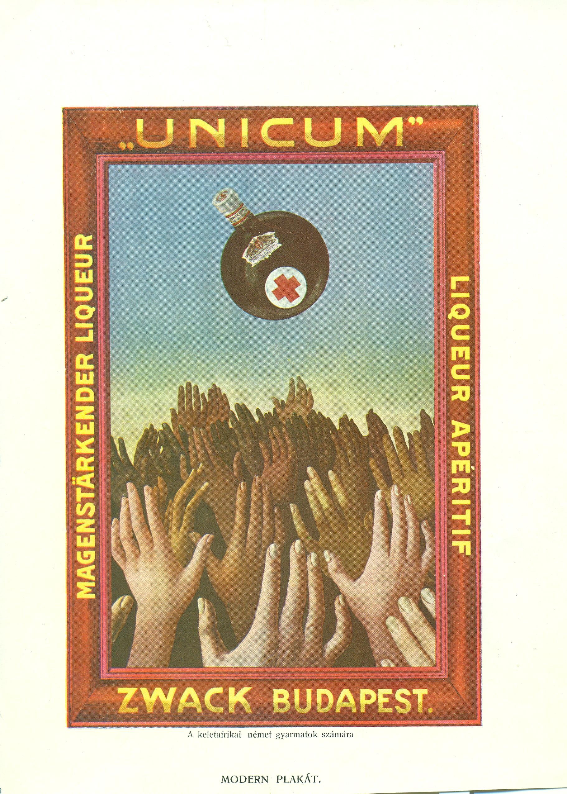 Zwack Unicum reklámlap (Magyar Kereskedelmi és Vendéglátóipari Múzeum CC BY-NC-SA)