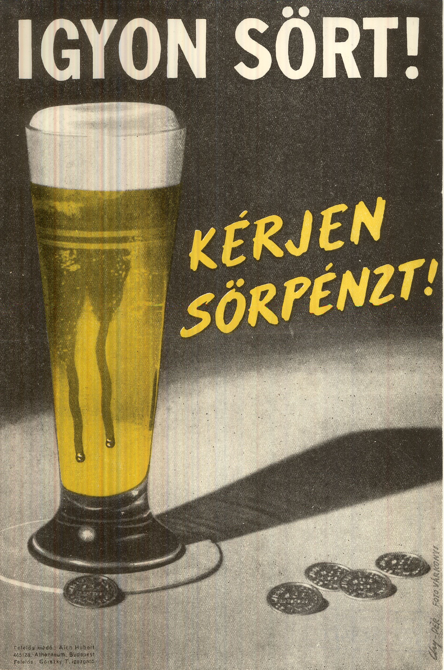 Sörfogyasztást népszerűsítő reklámlap (Magyar Kereskedelmi és Vendéglátóipari Múzeum CC BY-NC-SA)