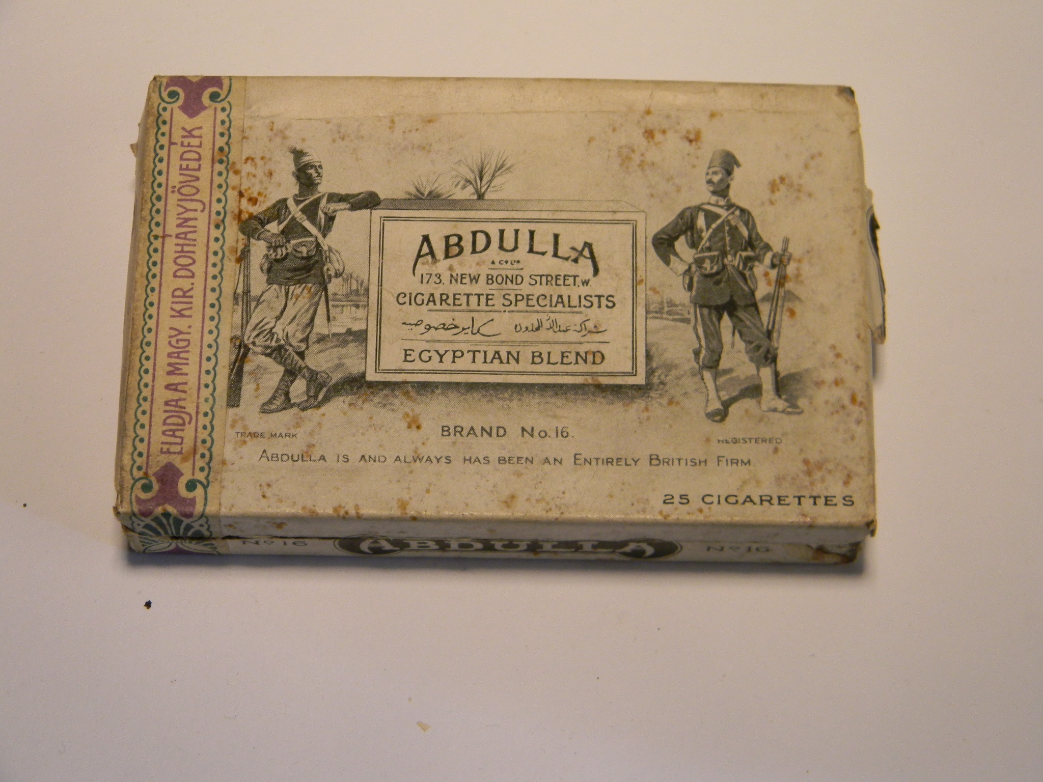 Abdulla 173 cigarettásdoboz (Magyar Kereskedelmi és Vendéglátóipari Múzeum CC BY-NC-SA)