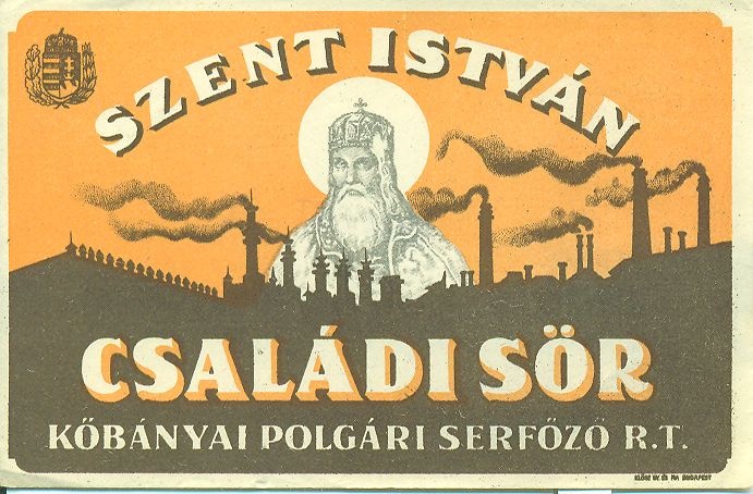 Szent István Családi sör (Magyar Kereskedelmi és Vendéglátóipari Múzeum CC BY-NC-SA)