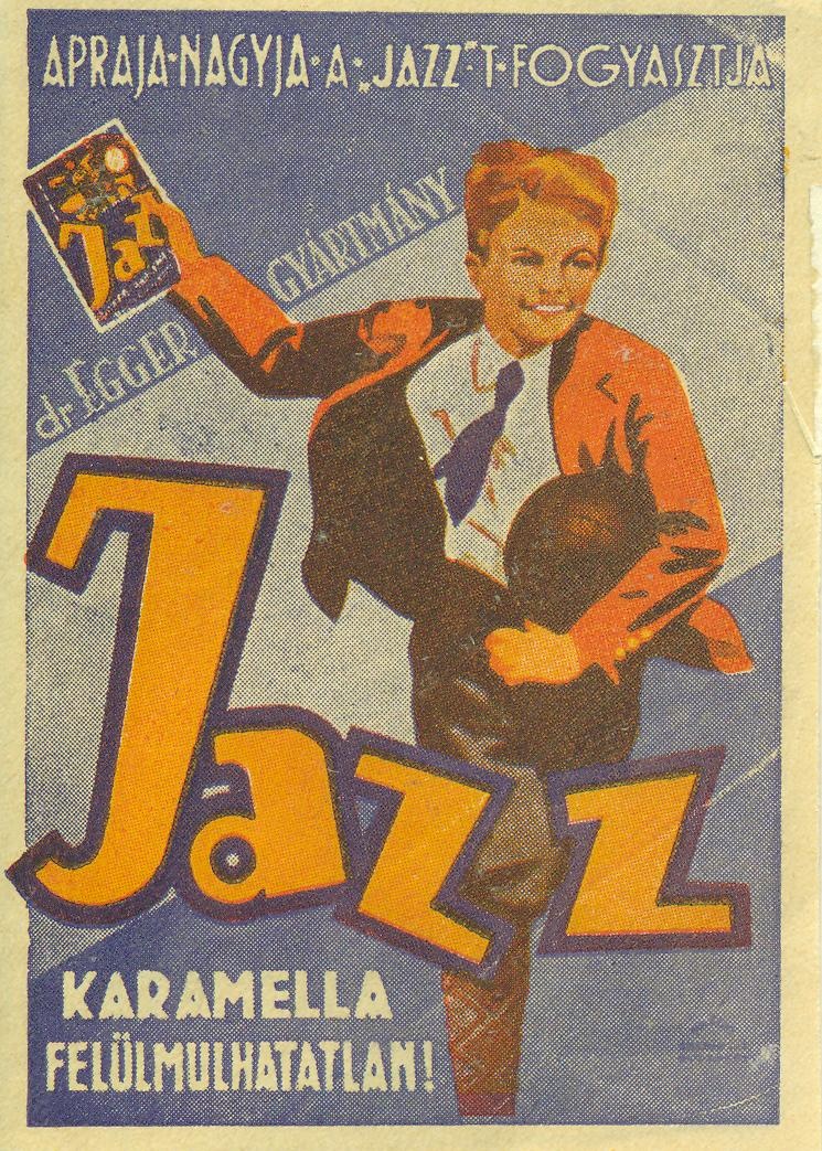 Jazz karamella reklámlap (Magyar Kereskedelmi és Vendéglátóipari Múzeum CC BY-NC-SA)