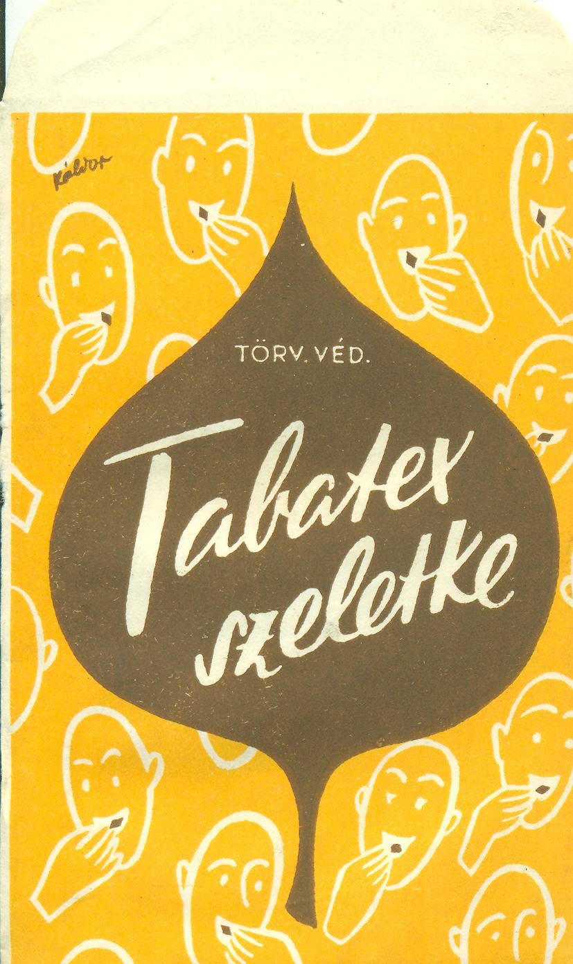 Tabatex cukorka csomagolóanyag (Magyar Kereskedelmi és Vendéglátóipari Múzeum CC BY-NC-SA)