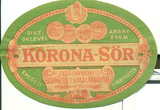 Korona sör (Magyar Kereskedelmi és Vendéglátóipari Múzeum CC BY-NC-SA)