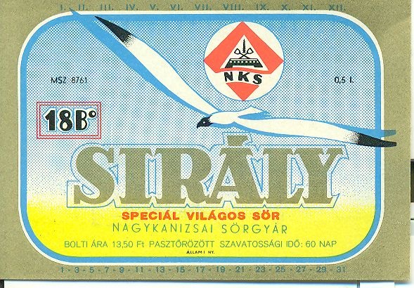 Sirály sör (Magyar Kereskedelmi és Vendéglátóipari Múzeum CC BY-NC-SA)