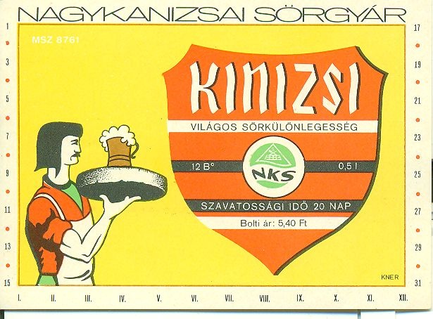 Kinizsi sör (Magyar Kereskedelmi és Vendéglátóipari Múzeum CC BY-NC-SA)