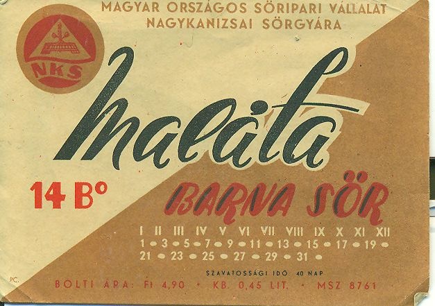 Maláta barna sör (Magyar Kereskedelmi és Vendéglátóipari Múzeum CC BY-NC-SA)