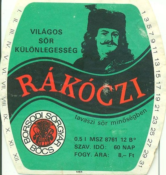 Rákóczi világos sörkülönlegesség (Magyar Kereskedelmi és Vendéglátóipari Múzeum CC BY-NC-SA)