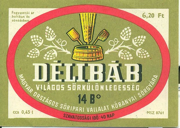 Délibáb világos sörkülönlegesség (Magyar Kereskedelmi és Vendéglátóipari Múzeum CC BY-NC-SA)