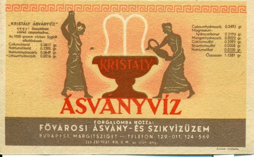Kristályvíz (Magyar Kereskedelmi és Vendéglátóipari Múzeum CC BY-NC-SA)