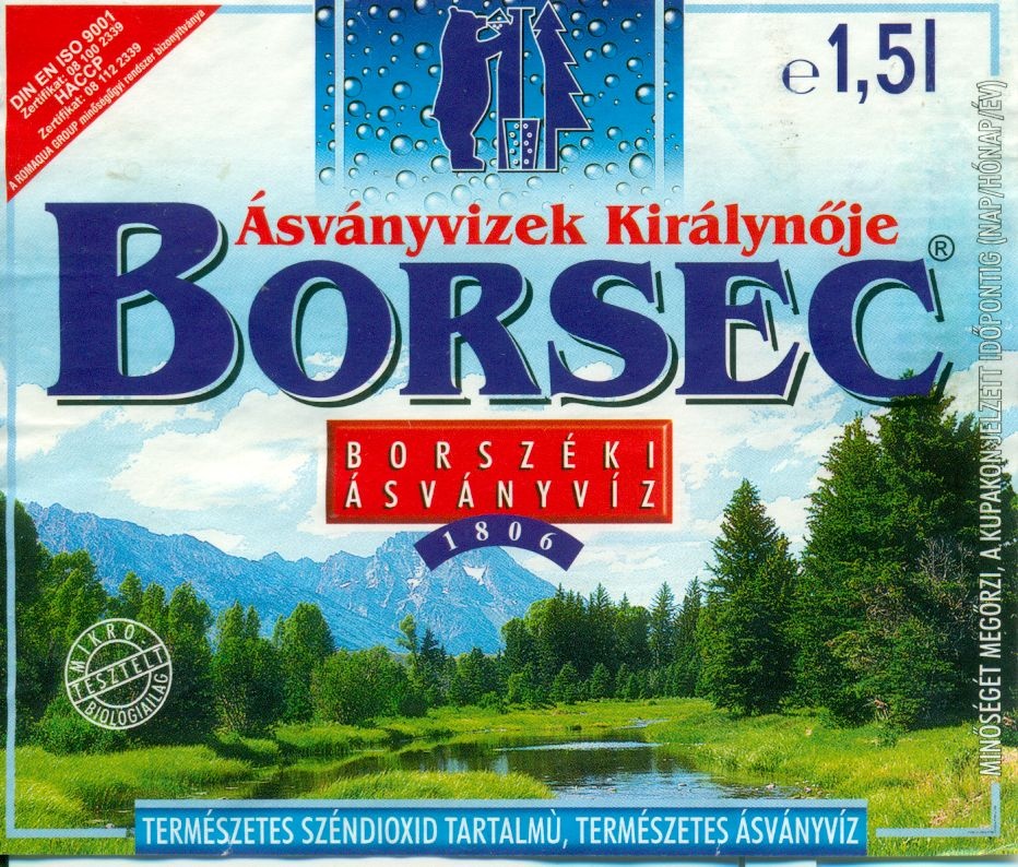 Borsec címke (Magyar Kereskedelmi és Vendéglátóipari Múzeum CC BY-NC-SA)