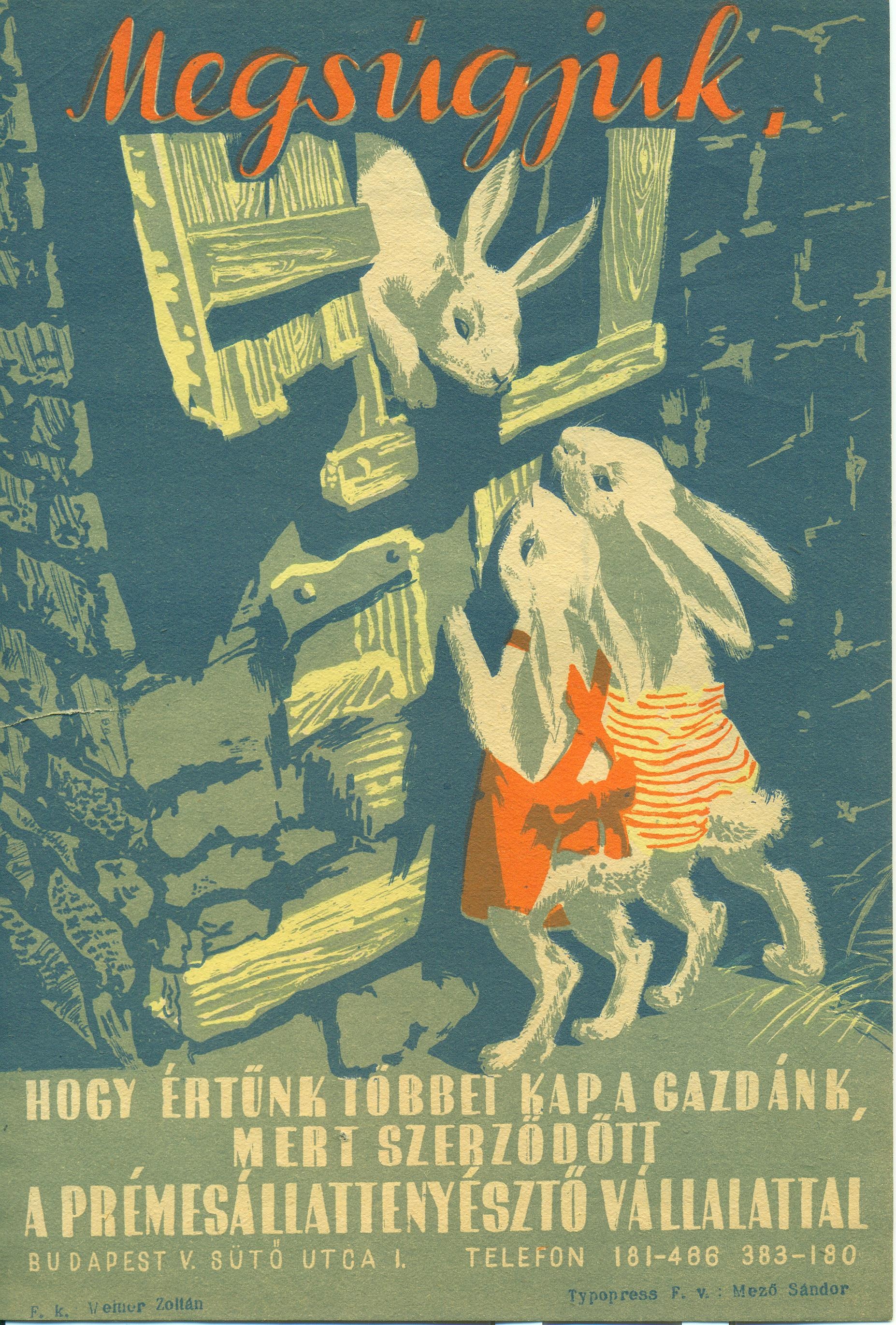 Prémesállat-tenyésztő Vállalat villamosplakátja (Magyar Kereskedelmi és Vendéglátóipari Múzeum CC BY-NC-SA)