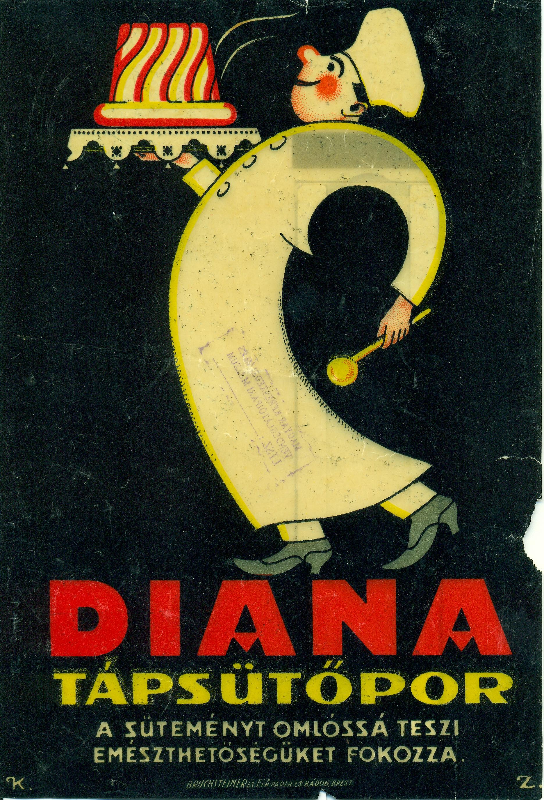 Diana sütőpor villamosplakát (Magyar Kereskedelmi és Vendéglátóipari Múzeum CC BY-NC-SA)