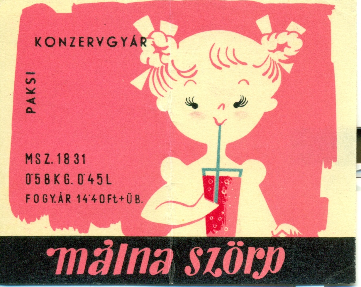 Málnaszörp (Magyar Kereskedelmi és Vendéglátóipari Múzeum CC BY-NC-SA)
