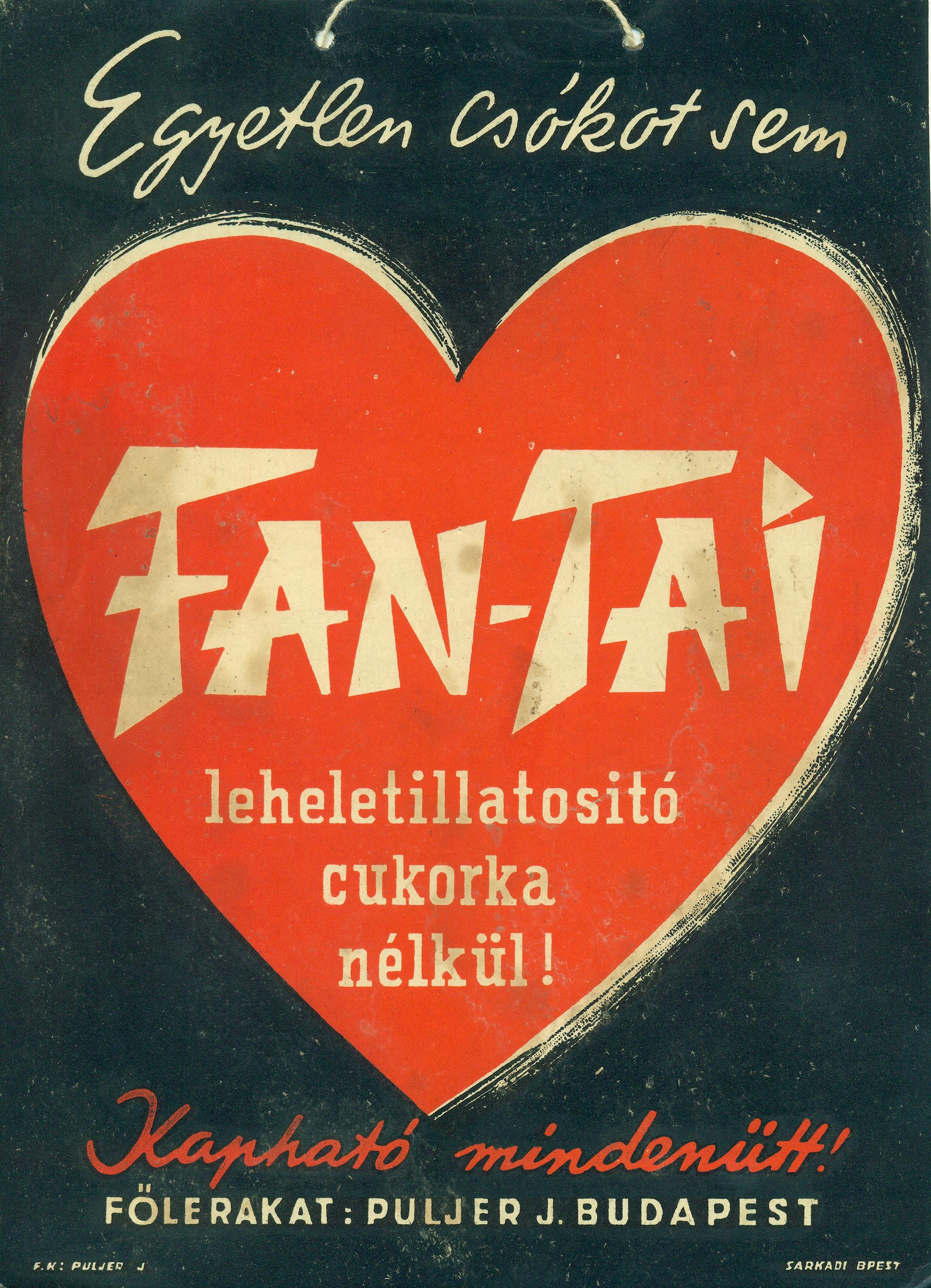 Fan-tai cukorka villamosplakát (Magyar Kereskedelmi és Vendéglátóipari Múzeum CC BY-NC-SA)