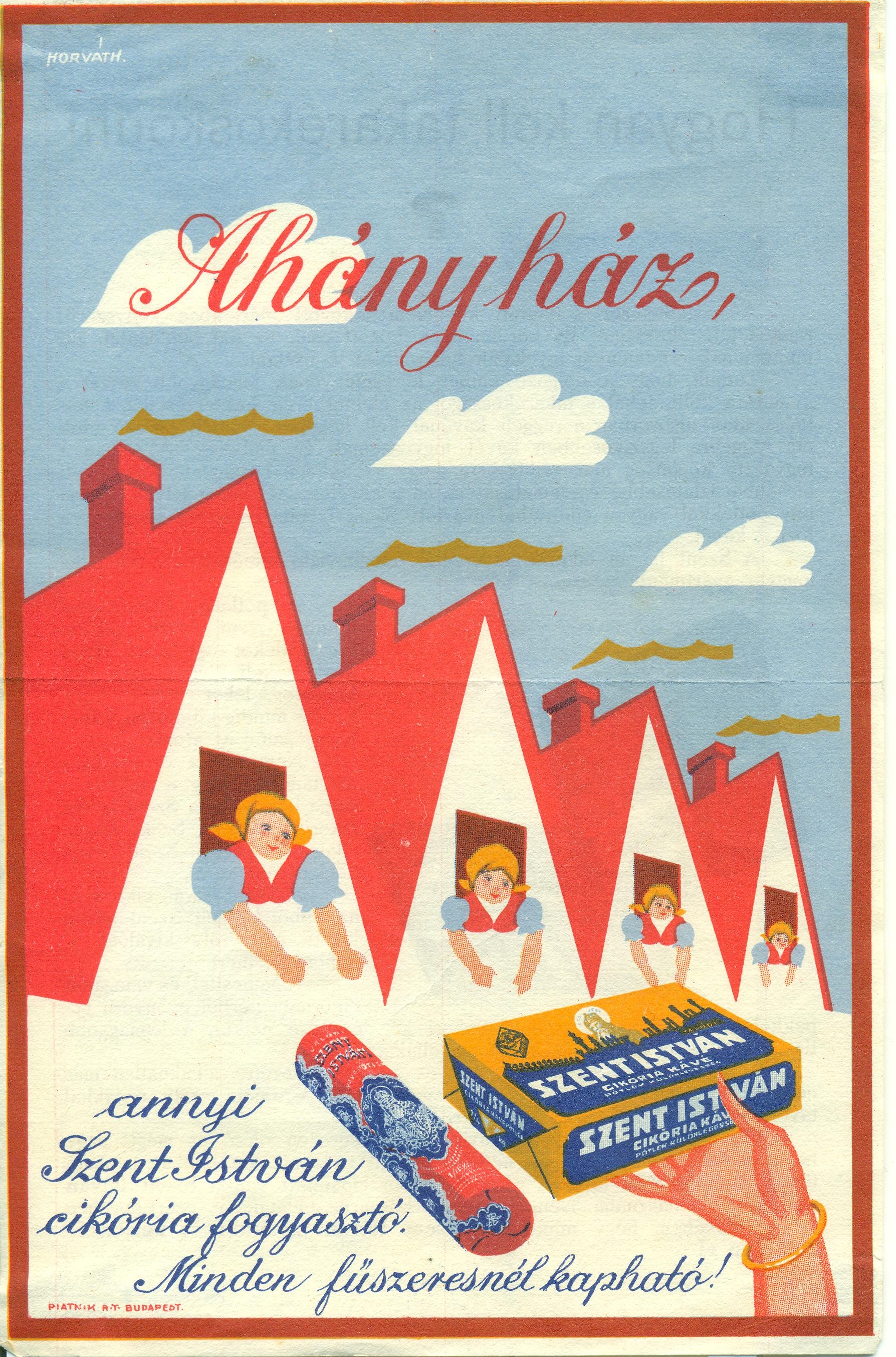 Szent István cikóriakávé reklámlapja (Magyar Kereskedelmi és Vendéglátóipari Múzeum CC BY-NC-SA)