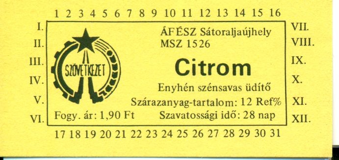 Citrom üdítő (Magyar Kereskedelmi és Vendéglátóipari Múzeum CC BY-NC-SA)