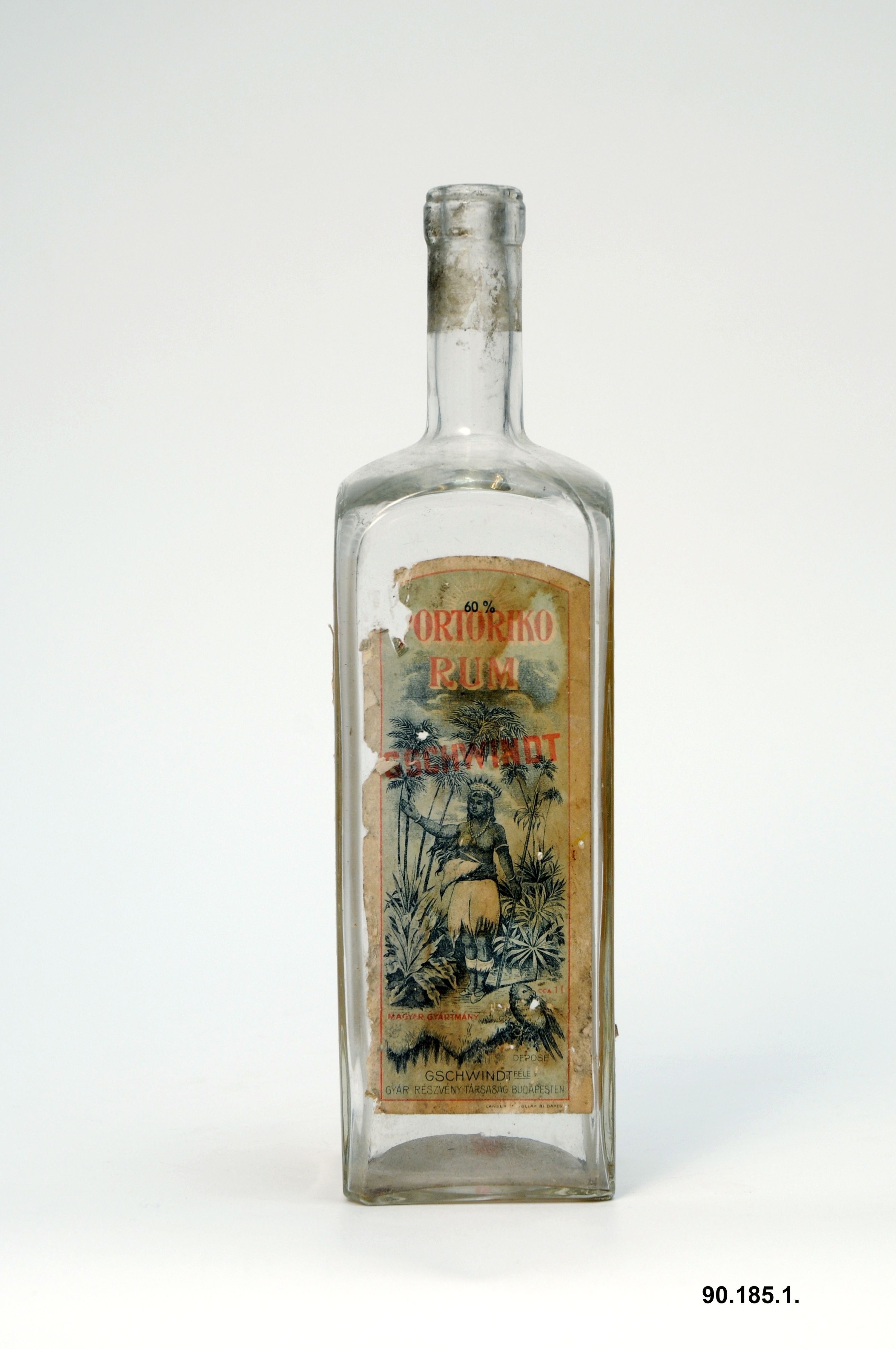 Rumosüveg, Portoriko rum, Gschwindt (Óbudai Múzeum CC BY-NC-SA)