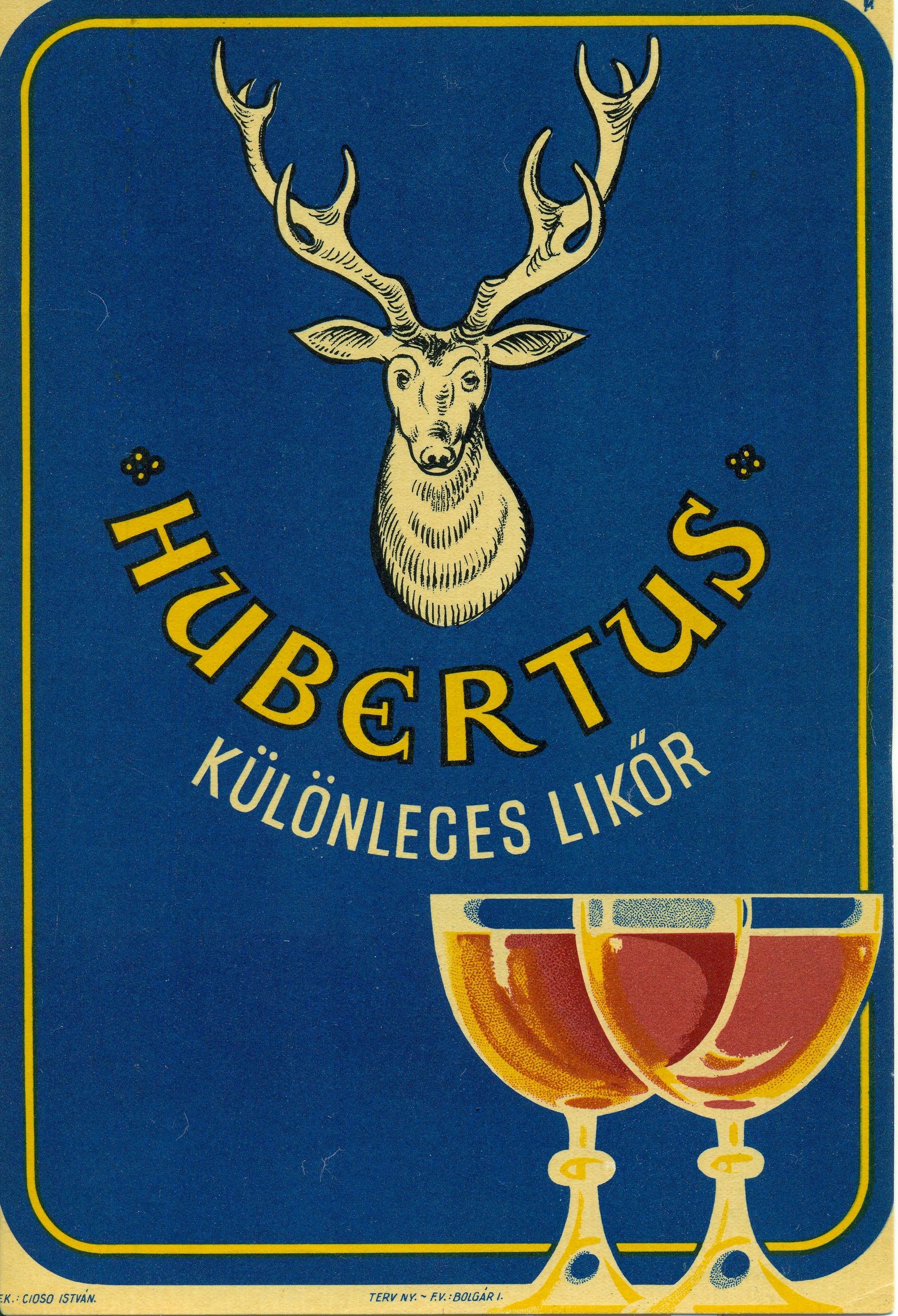 Hubertus likőr villamosplakát (Magyar Kereskedelmi és Vendéglátóipari Múzeum CC BY-NC-SA)
