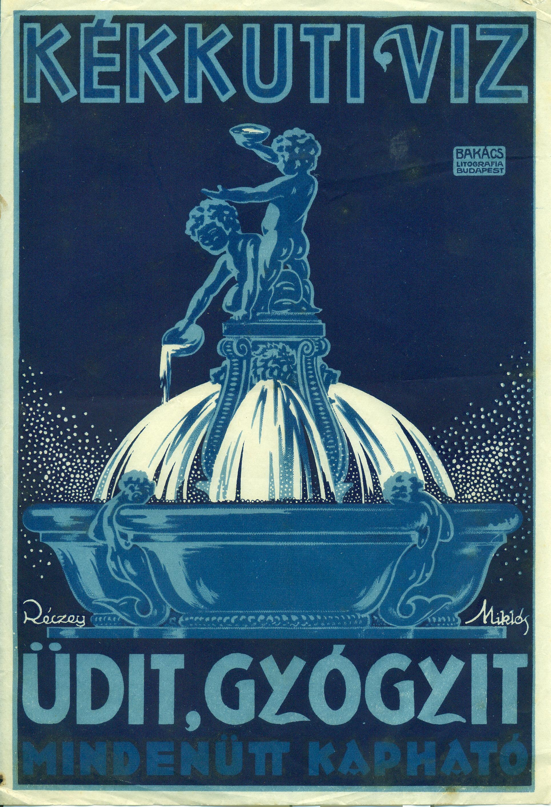 Kékkúti víz villamosplakát (Magyar Kereskedelmi és Vendéglátóipari Múzeum CC BY-NC-SA)