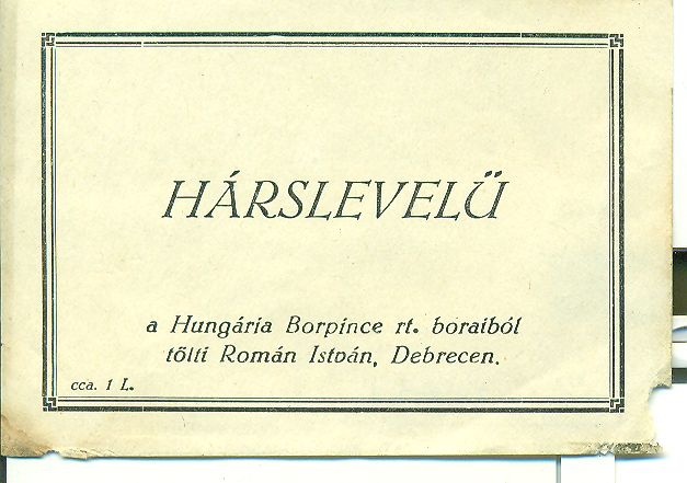 Hárslevelű (Magyar Kereskedelmi és Vendéglátóipari Múzeum CC BY-NC-SA)