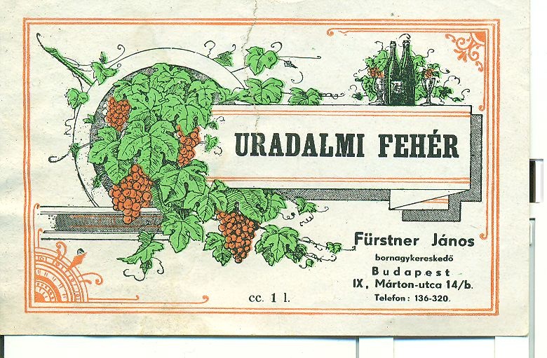 Uradalmi Fehér (Magyar Kereskedelmi és Vendéglátóipari Múzeum CC BY-NC-SA)