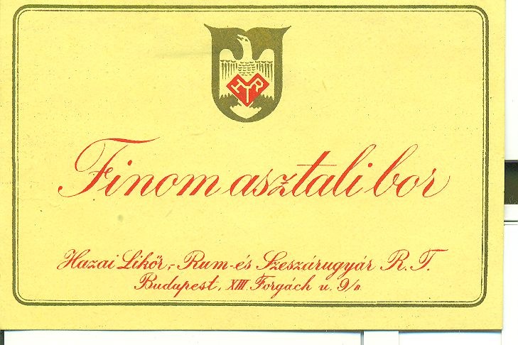 Finom asztali bor (Magyar Kereskedelmi és Vendéglátóipari Múzeum CC BY-NC-SA)
