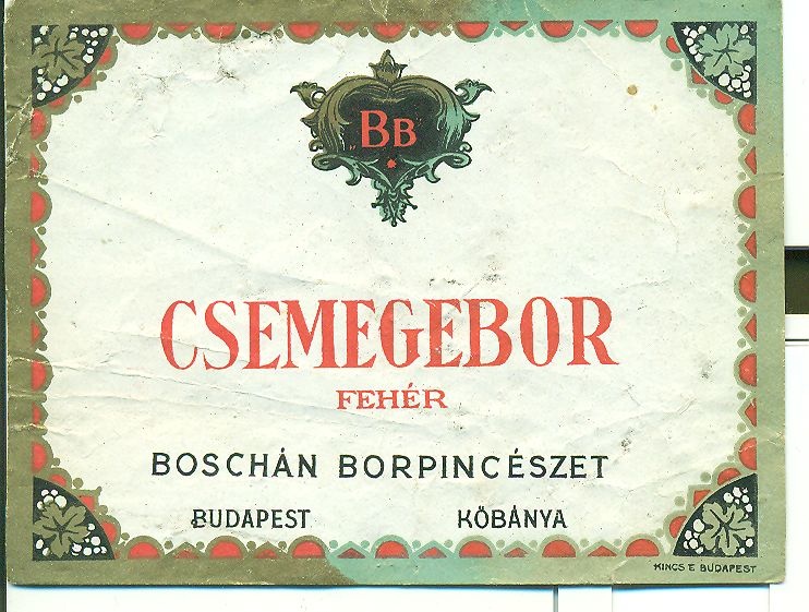 Csemege bor (Magyar Kereskedelmi és Vendéglátóipari Múzeum CC BY-NC-SA)