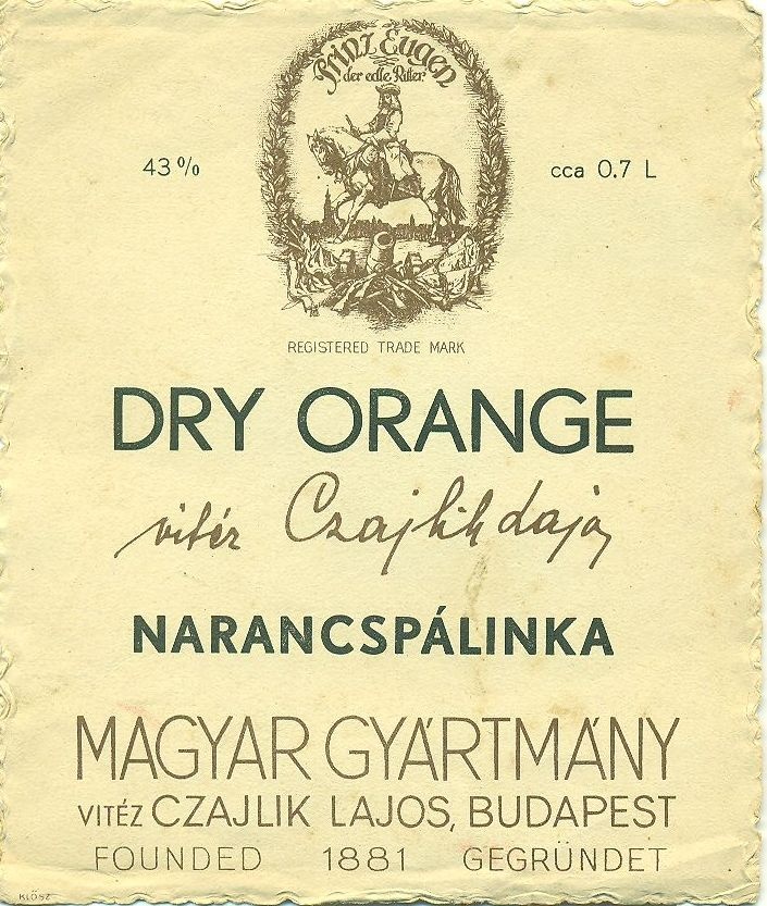 Dry Orange (Magyar Kereskedelmi és Vendéglátóipari Múzeum CC BY-NC-SA)