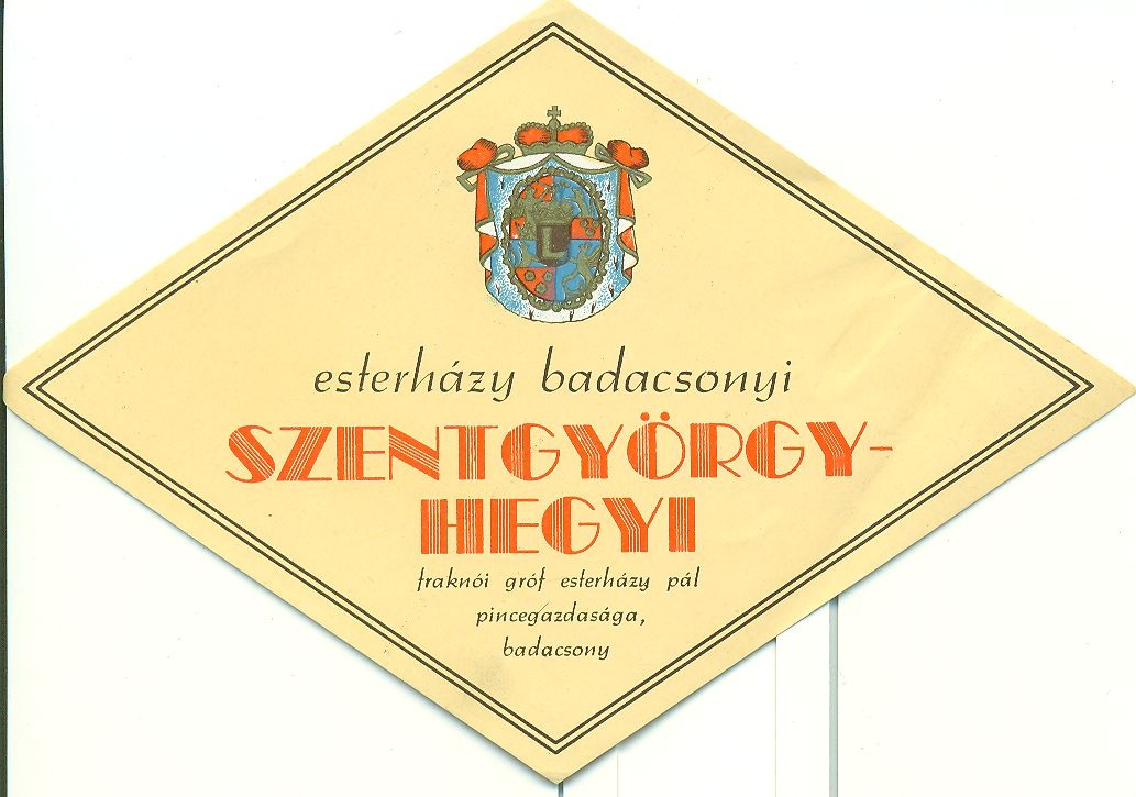 Esterházy badacsonyi Szentgyörgyhegyi (Magyar Kereskedelmi és Vendéglátóipari Múzeum CC BY-NC-SA)