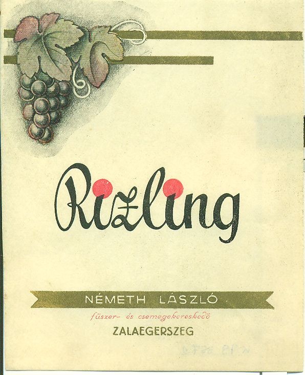 Rizling (Magyar Kereskedelmi és Vendéglátóipari Múzeum CC BY-NC-SA)