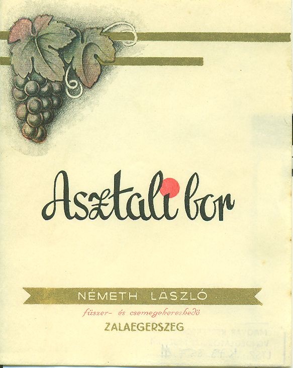 Asztali bor (Magyar Kereskedelmi és Vendéglátóipari Múzeum CC BY-NC-SA)