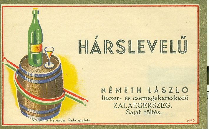 Hárslevelű (Magyar Kereskedelmi és Vendéglátóipari Múzeum CC BY-NC-SA)