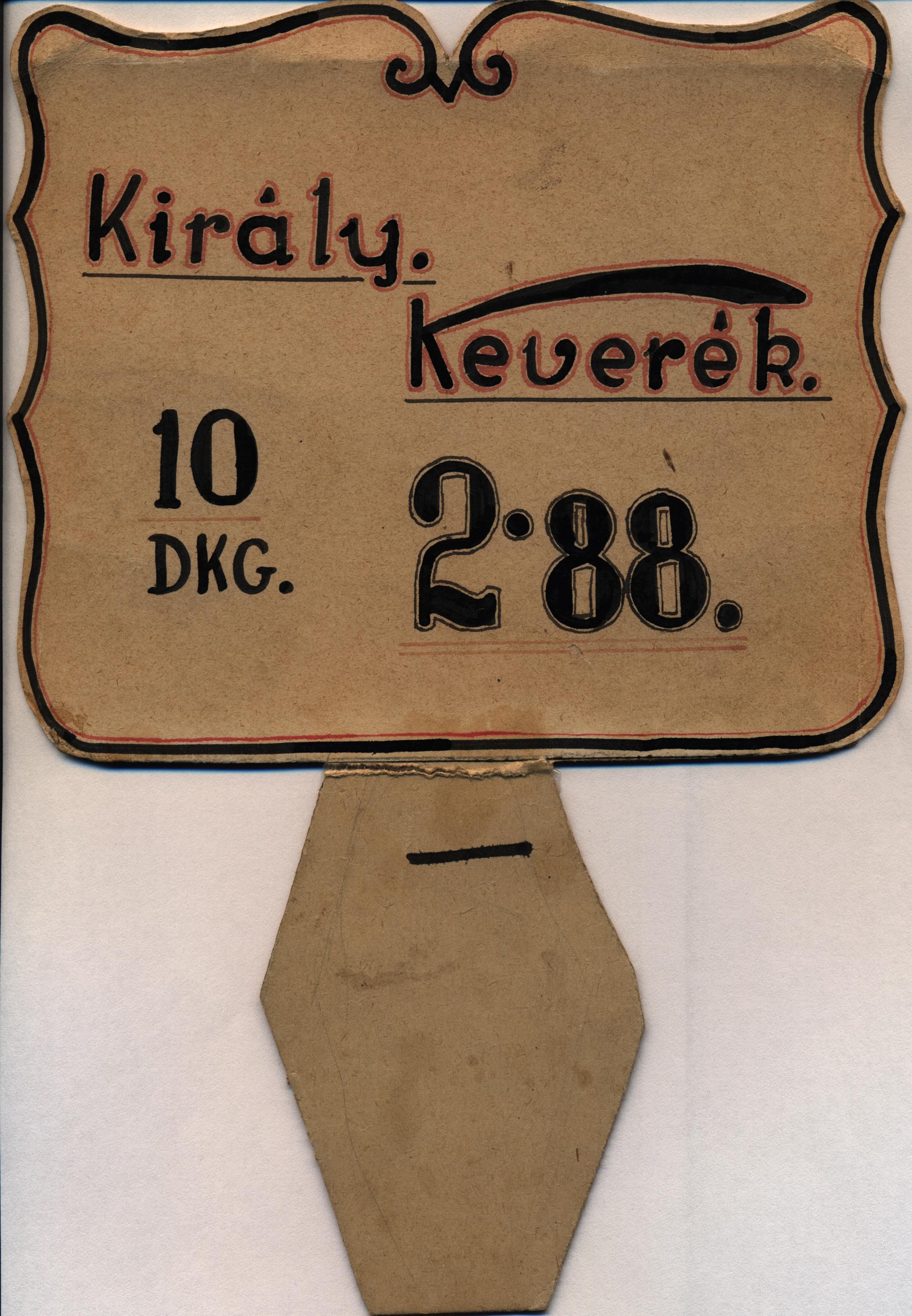 Kávékeverékek ártáblája, terv (Magyar Kereskedelmi és Vendéglátóipari Múzeum CC BY-NC-SA)
