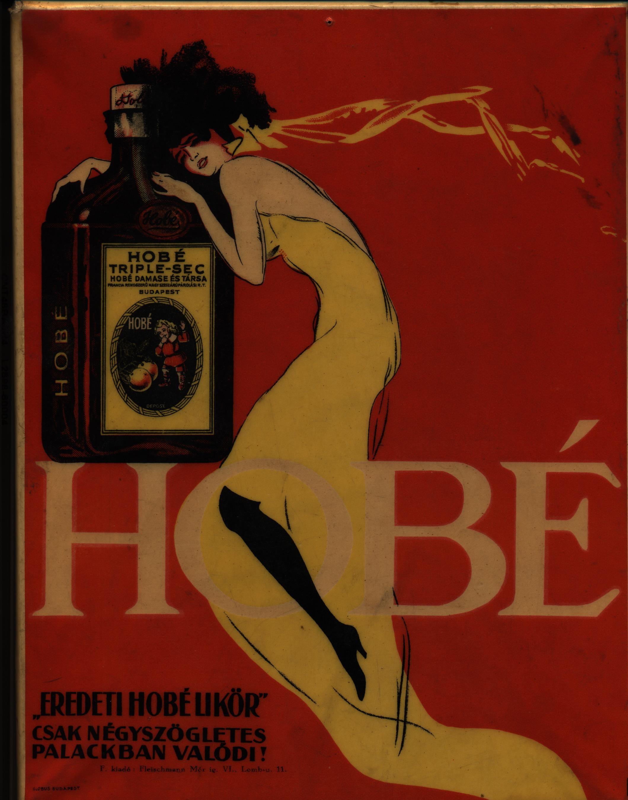 Hobé Likőr reklámtábla (Magyar Kereskedelmi és Vendéglátóipari Múzeum CC BY-NC-SA)