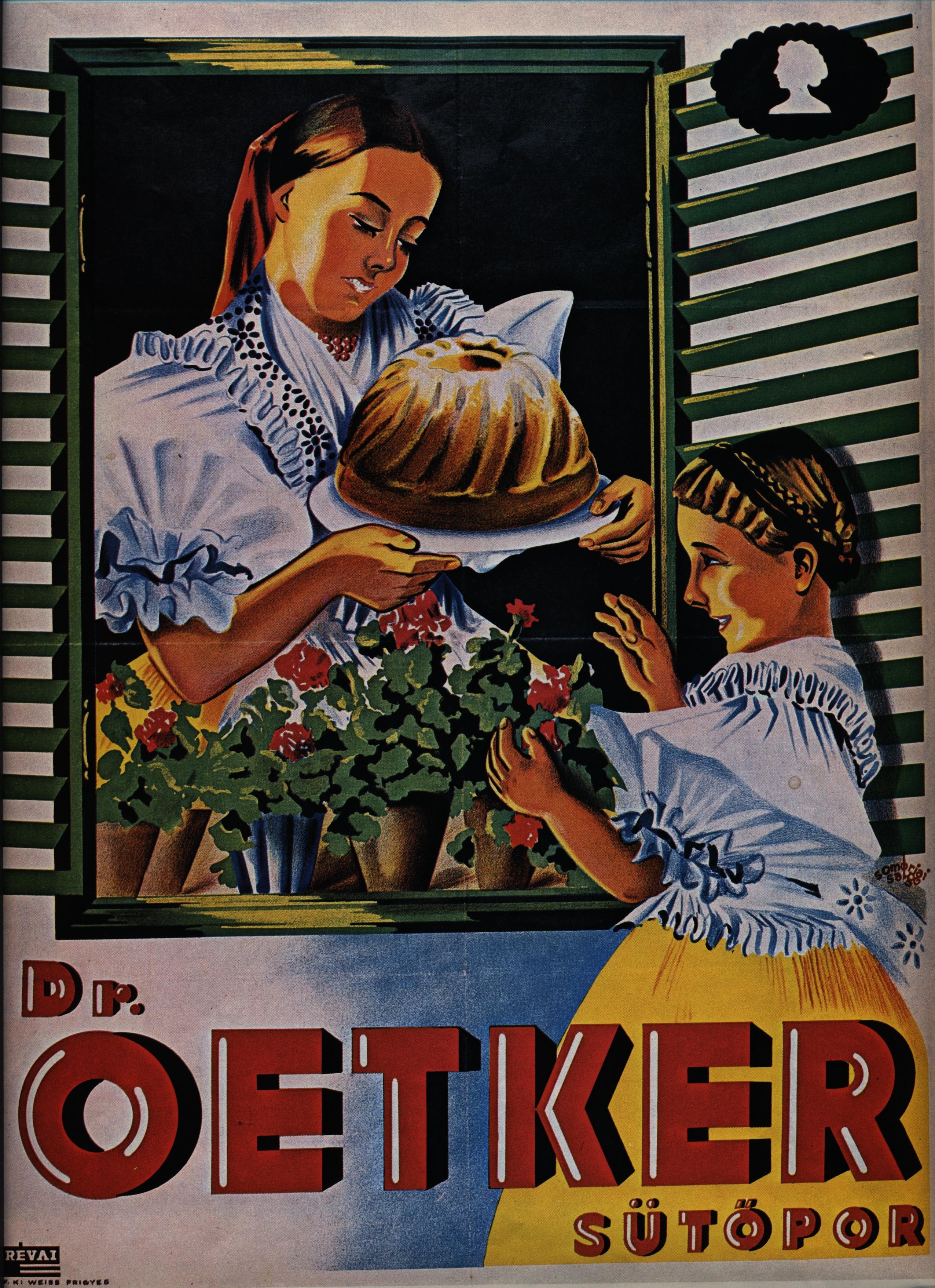 Dr. Oetker villamosplakát reprodukció (Magyar Kereskedelmi és Vendéglátóipari Múzeum CC BY-NC-SA)