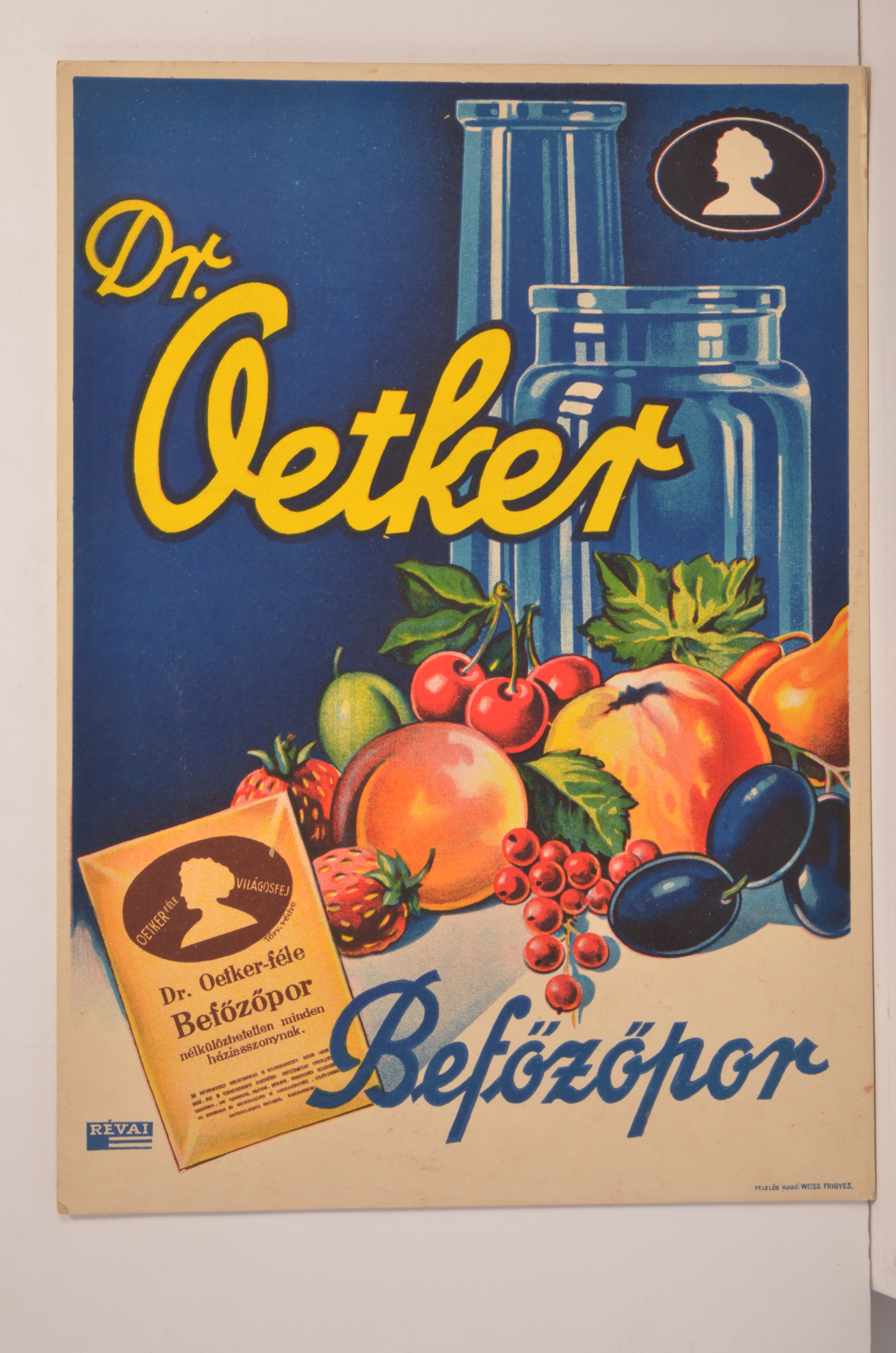 Dr. Oetker reklámtábla (Magyar Kereskedelmi és Vendéglátóipari Múzeum CC BY-NC-SA)