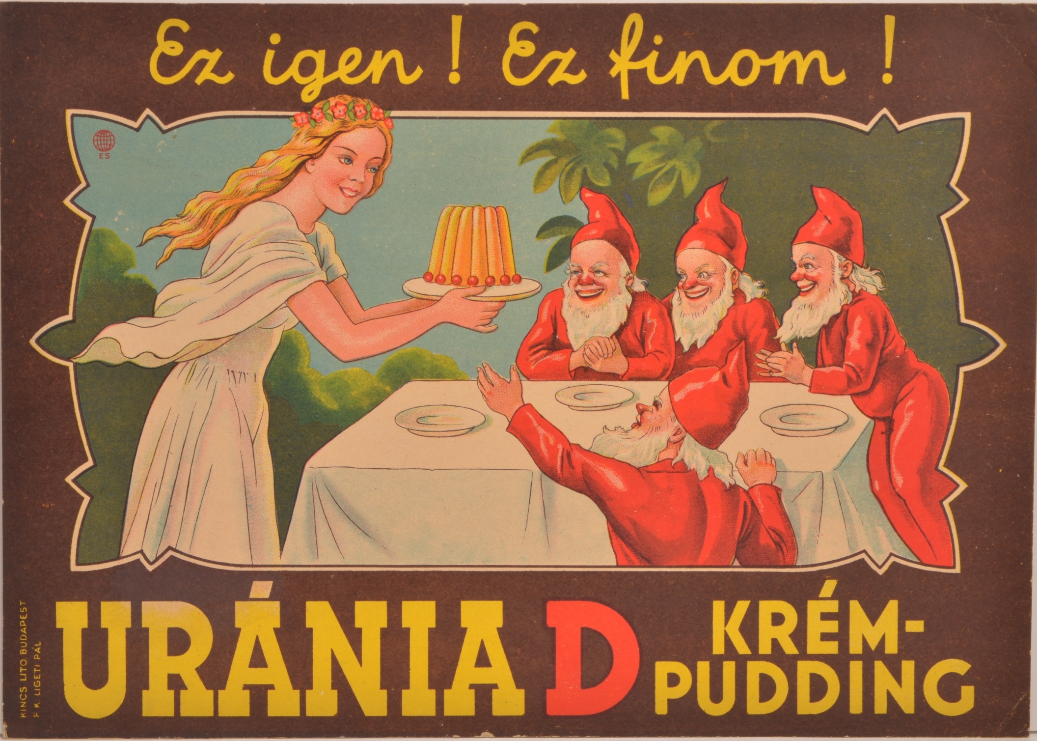 Uránia D pudingpor reklámtábla (Magyar Kereskedelmi és Vendéglátóipari Múzeum CC BY-NC-SA)