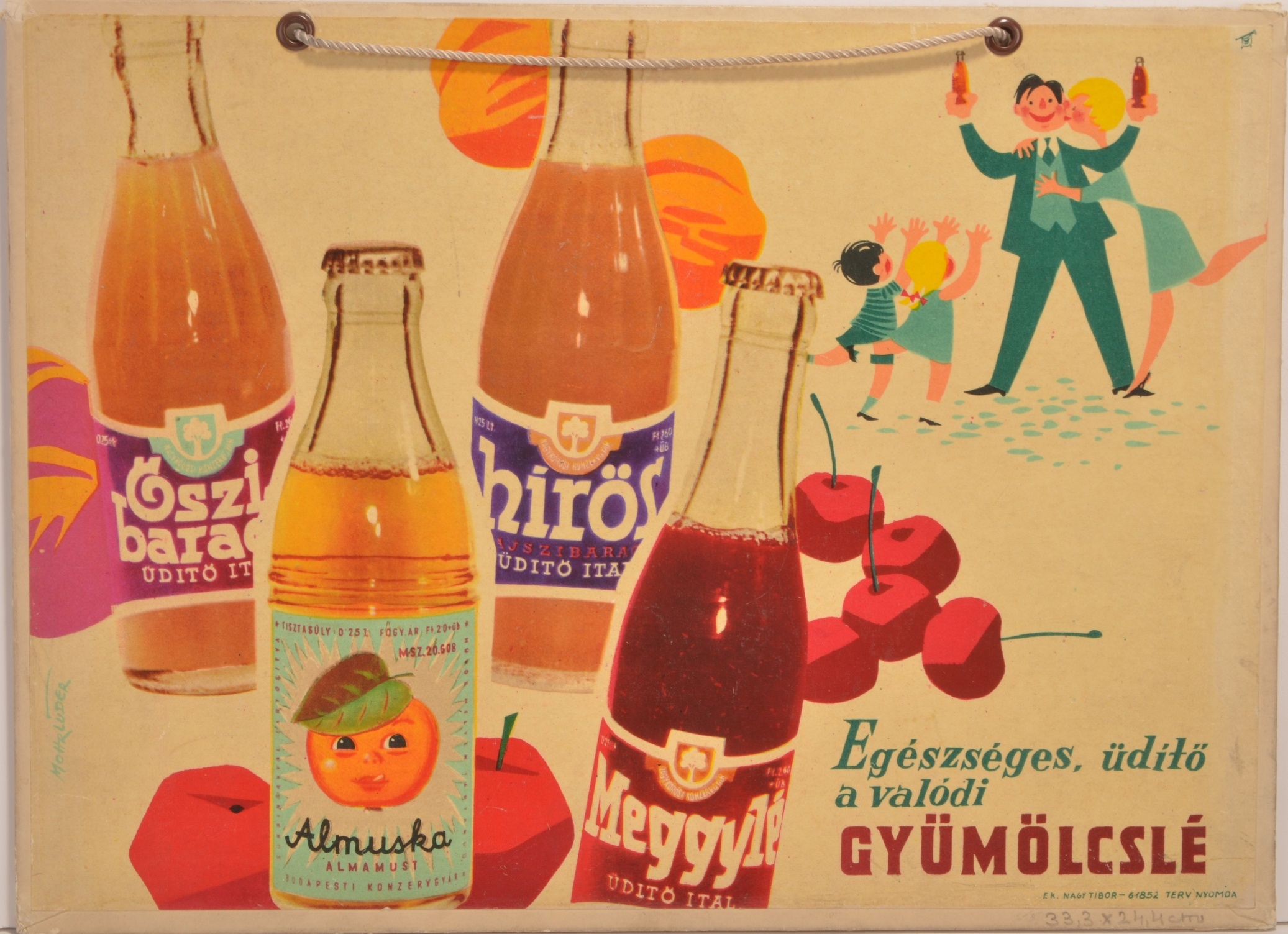 Gyümölcslé reklámlap (Magyar Kereskedelmi és Vendéglátóipari Múzeum CC BY-NC-SA)