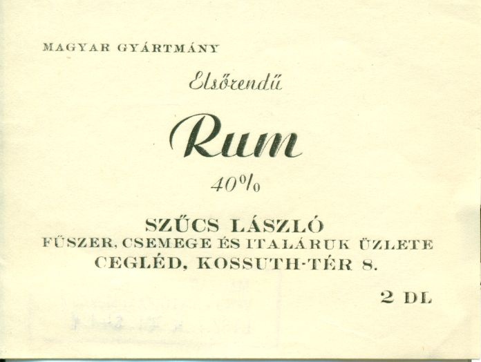 Rum (Magyar Kereskedelmi és Vendéglátóipari Múzeum CC BY-NC-SA)