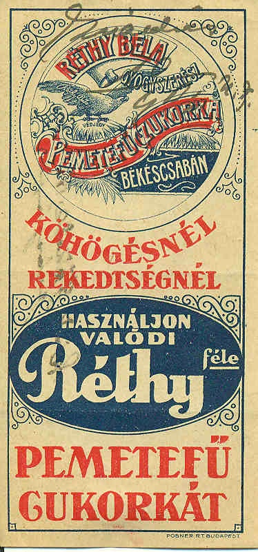 Réthy cukorka számolócédula (Magyar Kereskedelmi és Vendéglátóipari Múzeum CC BY-NC-SA)