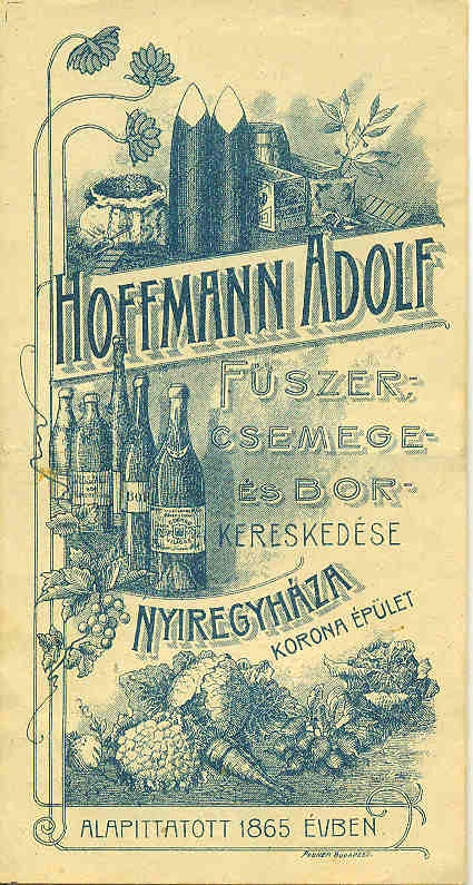 Hoffmann Adolf számolócédula (Magyar Kereskedelmi és Vendéglátóipari Múzeum CC BY-NC-SA)