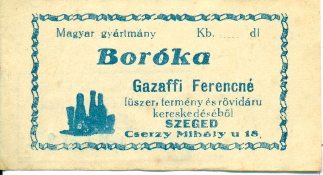 Boróka (Magyar Kereskedelmi és Vendéglátóipari Múzeum CC BY-NC-SA)