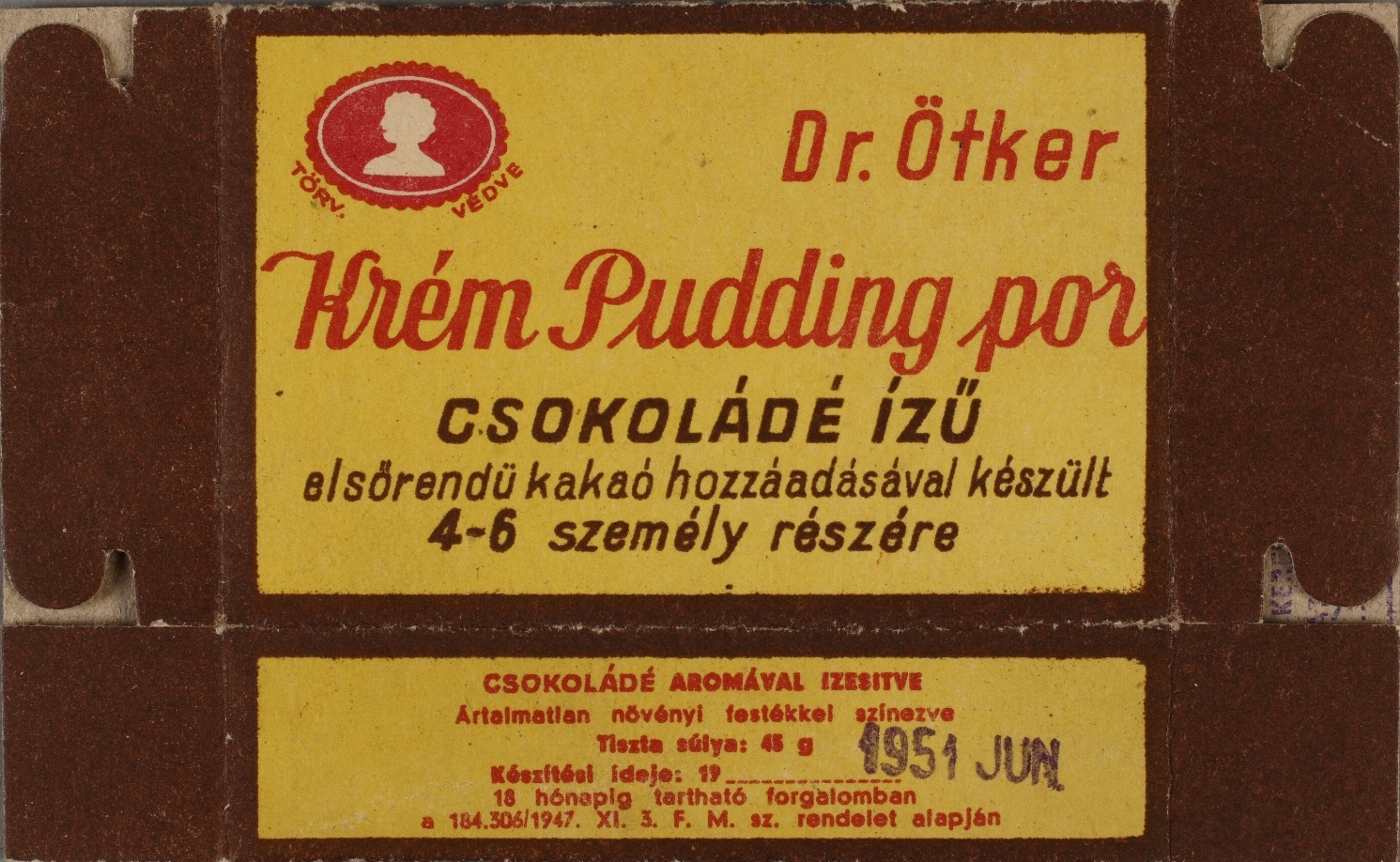 Dr. Oetker krémpudingpor doboz (Magyar Kereskedelmi és Vendéglátóipari Múzeum CC BY-NC-SA)