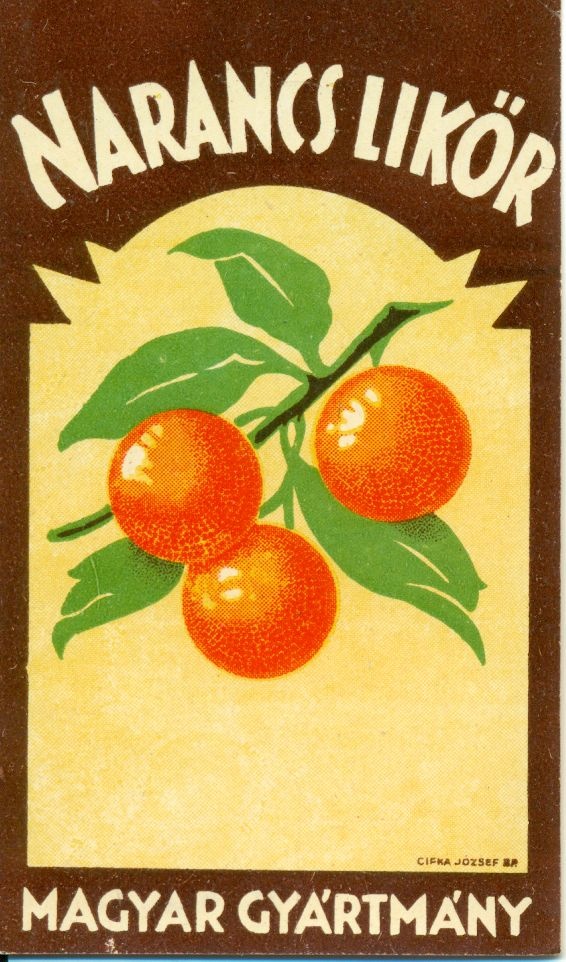 Narancs likőr (Magyar Kereskedelmi és Vendéglátóipari Múzeum CC BY-NC-SA)